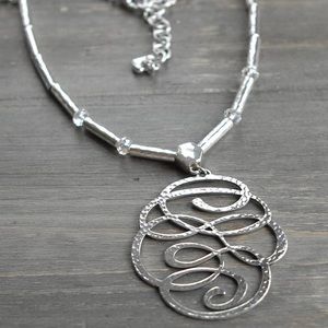 Retired Brighton hammered filigree sterling silver necklace